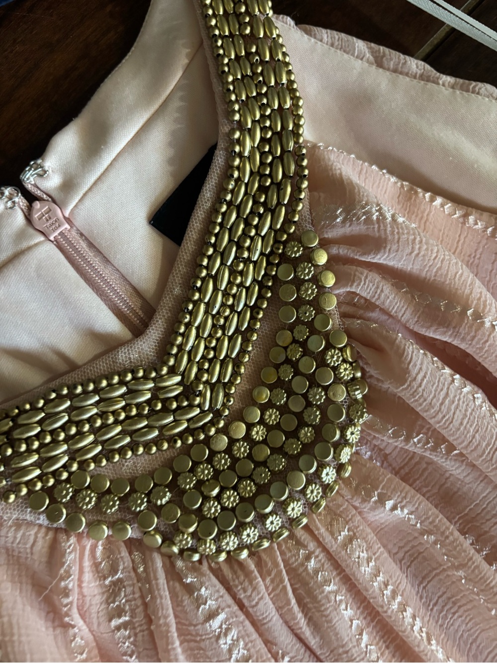 Melrose and Market Blush Pink Beaded Halter Maxi Dress - Picture 3 of 10